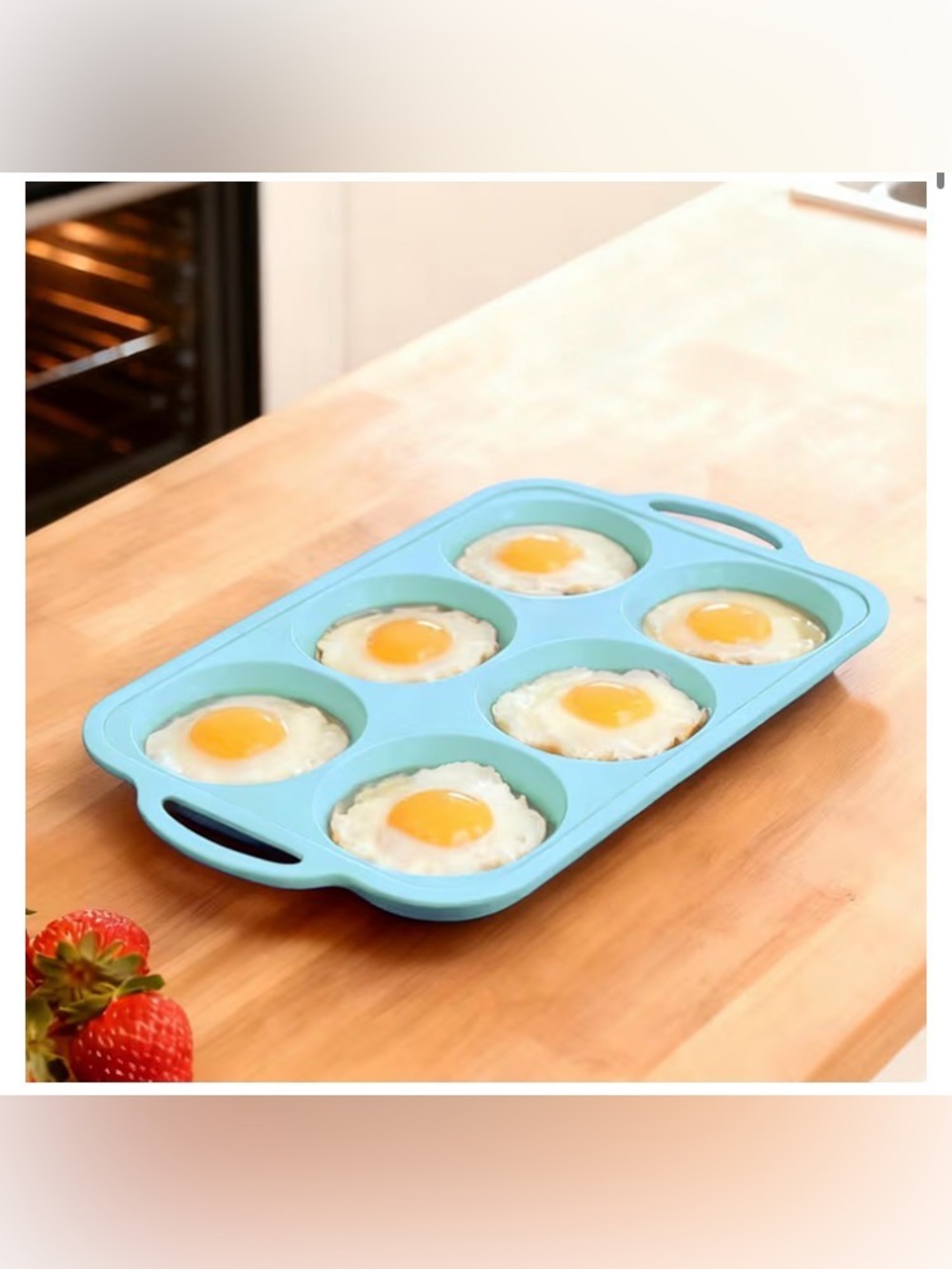 Silicone 6-Cup Egg Mold Pan - Blue